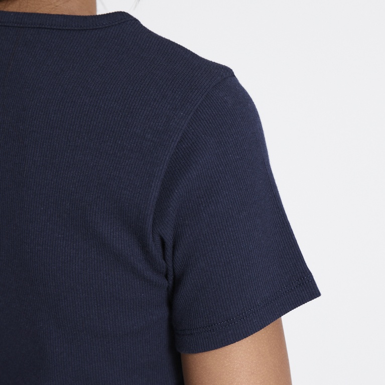 Ribbed tee "Ronja" Navy